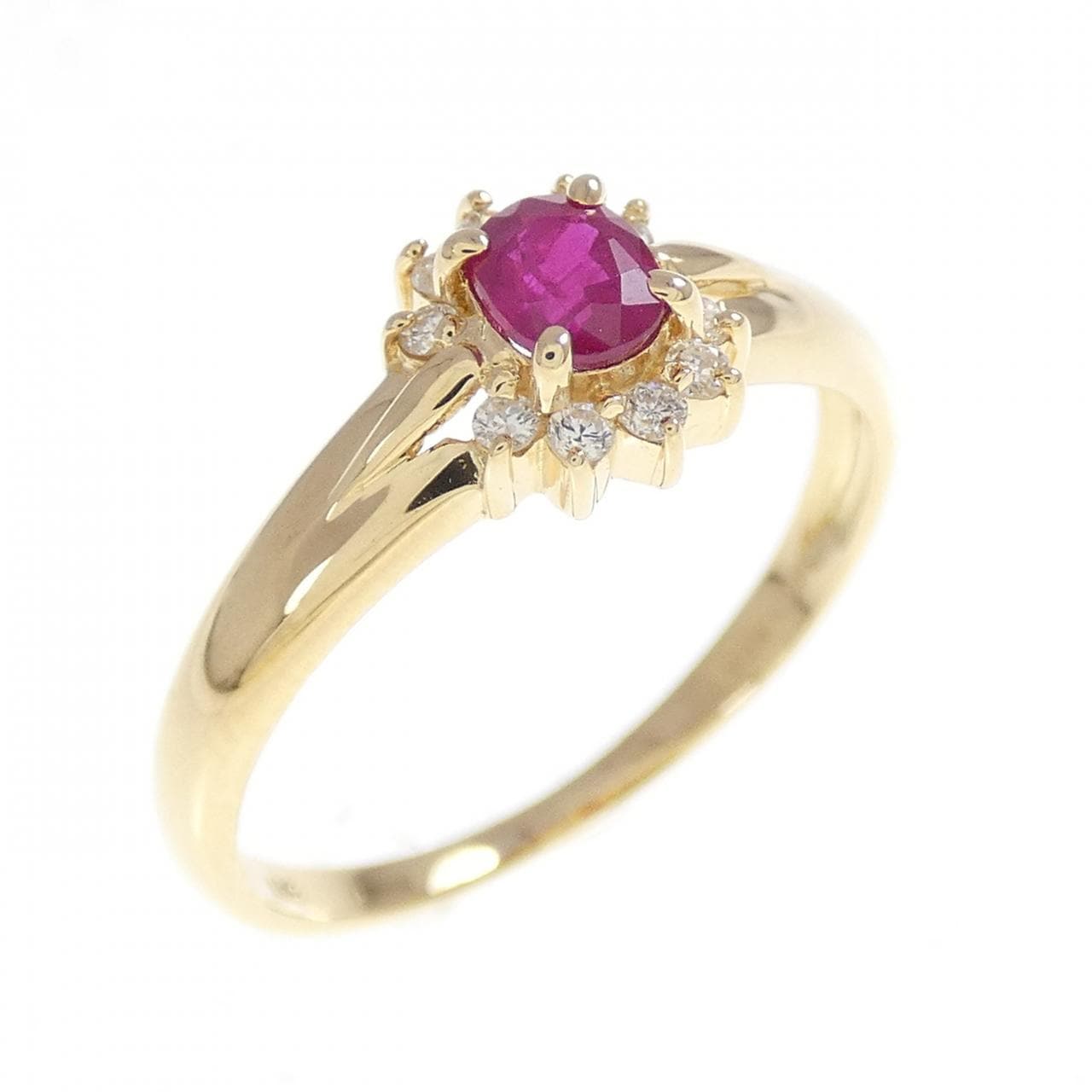 K18YG ルビー リング 0.28CT