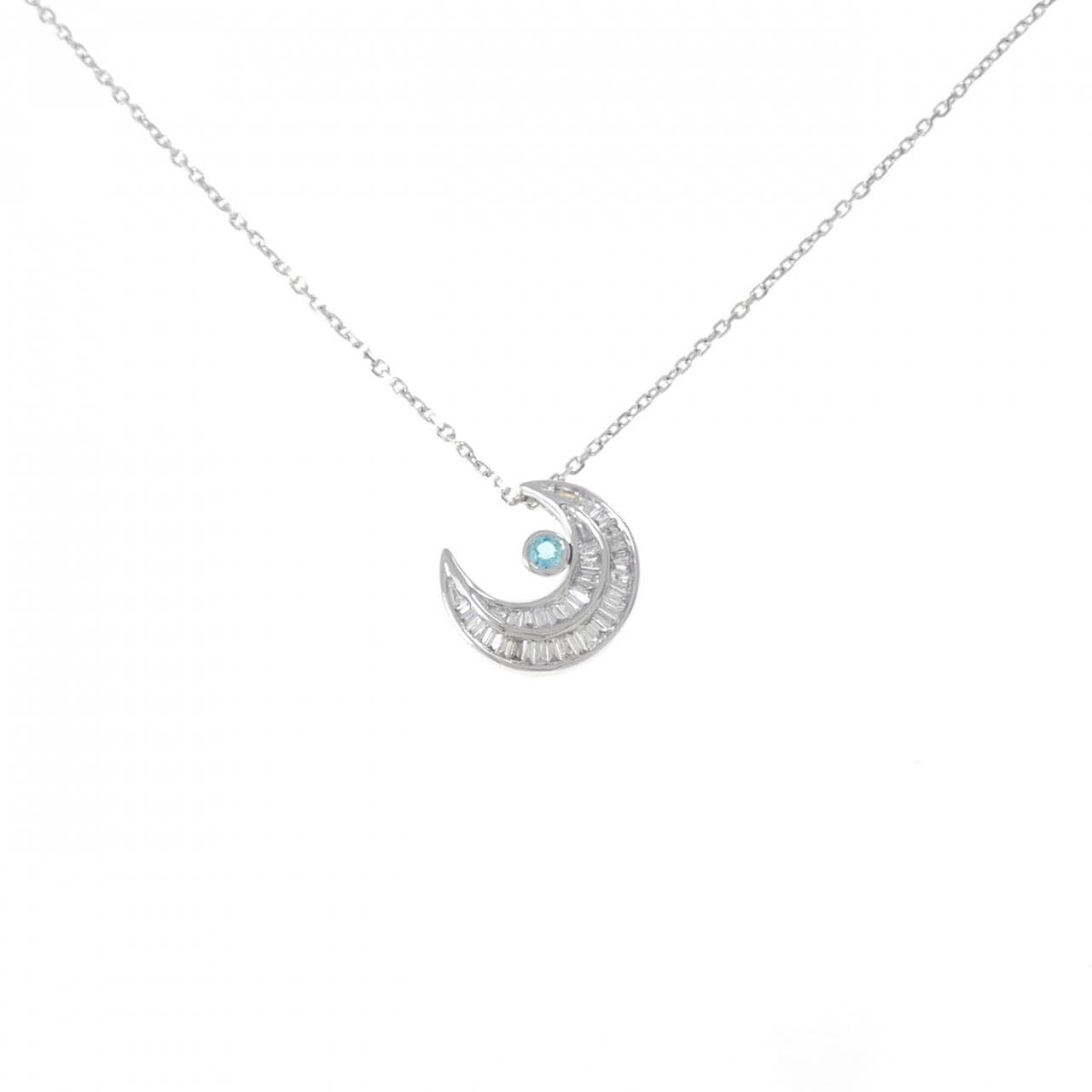 K18WG ムーン トルマリン ネックレス