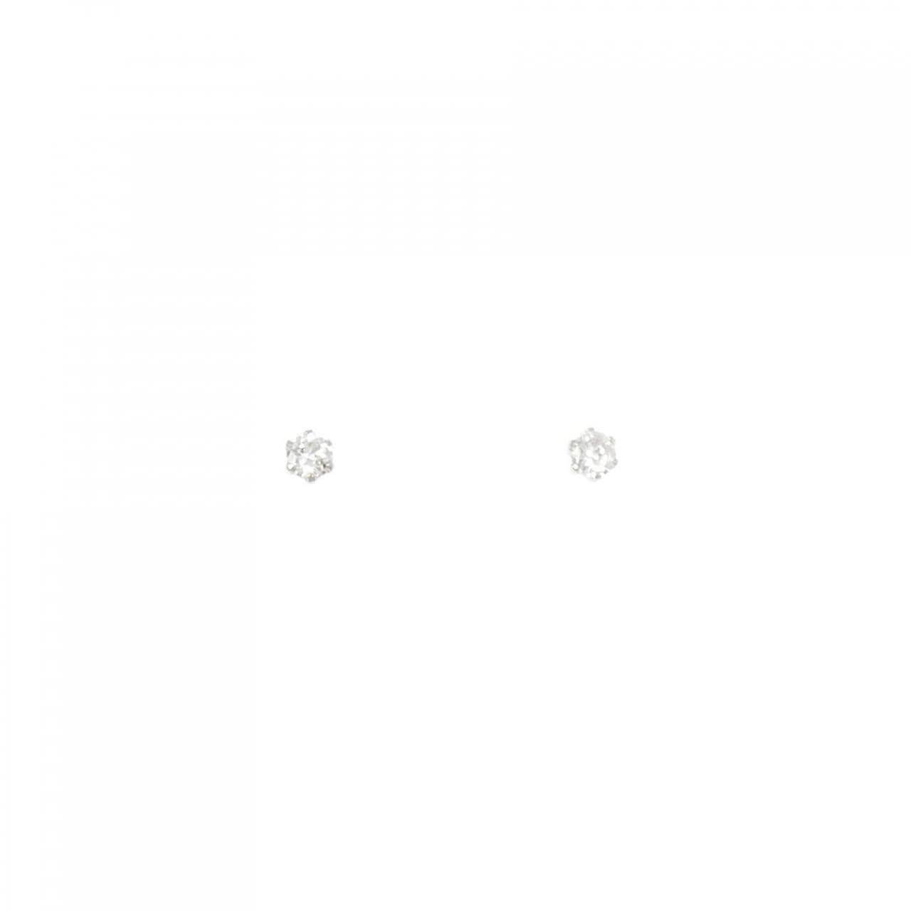 PT900 ソリティア ダイヤモンド ピアス 0.12CT