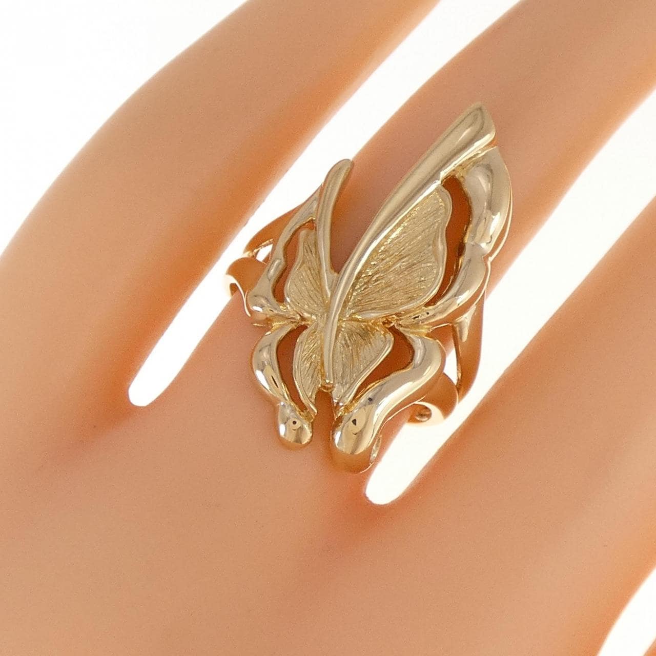 K18YG butterfly ring