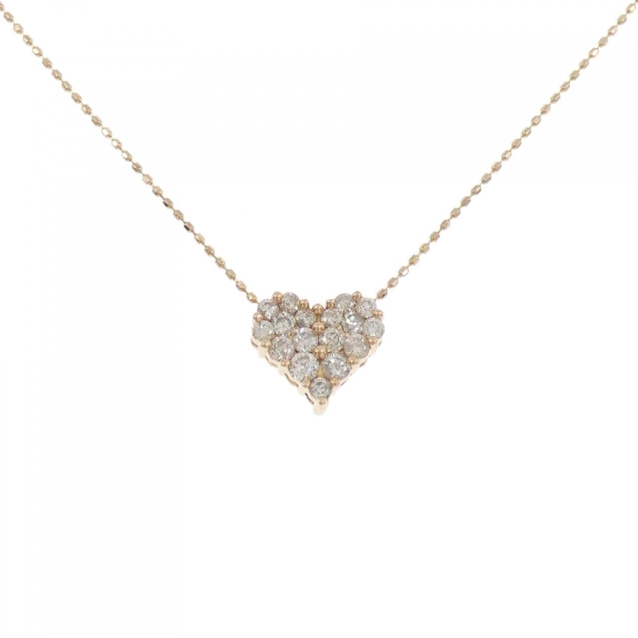 K18PG ハート ダイヤモンド ネックレス 0.50CT