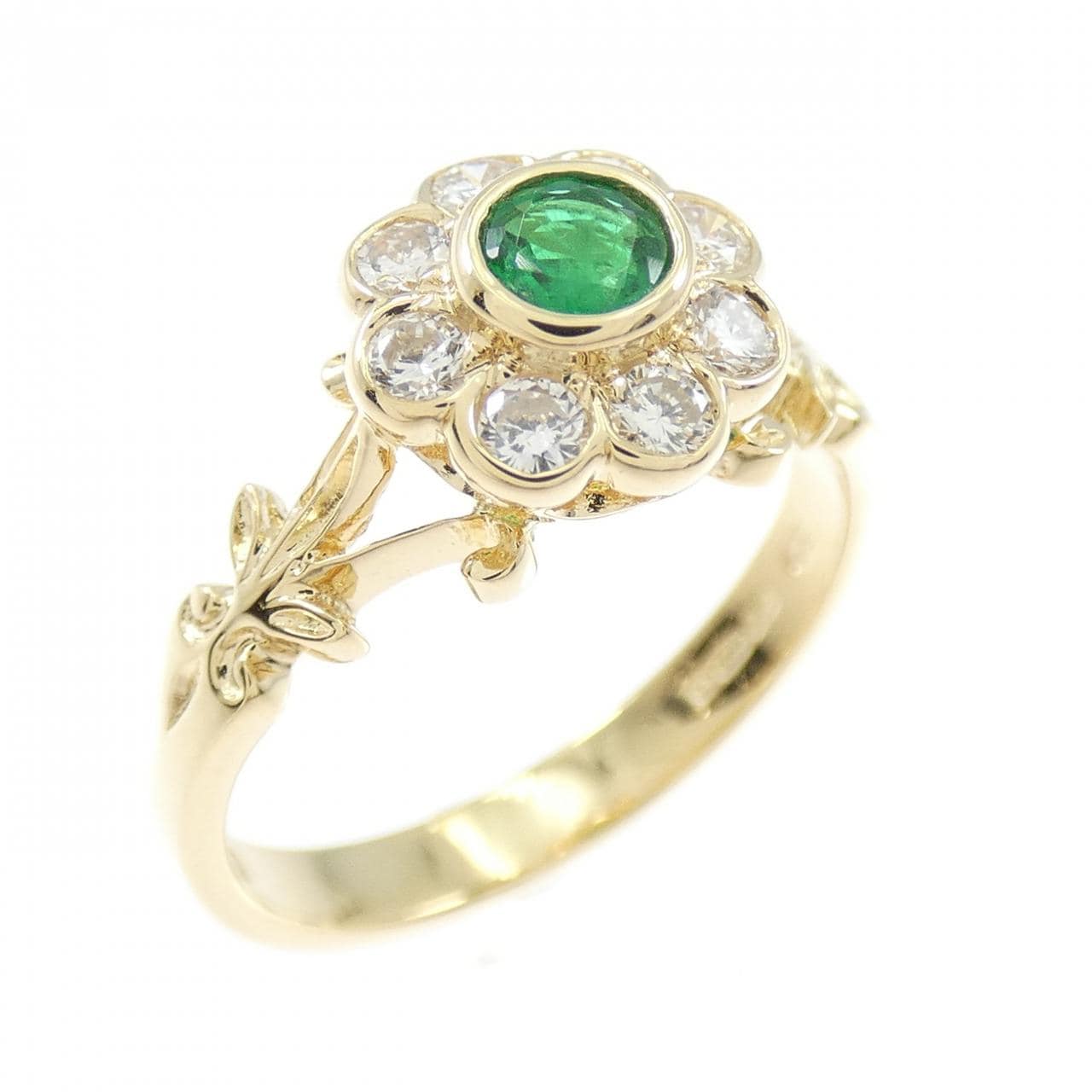 750YG エメラルド リング 0.24CT