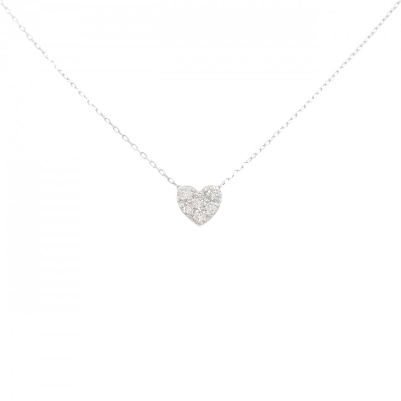 【新品】K10WG ハート ダイヤモンド ネックレス 0.10CT