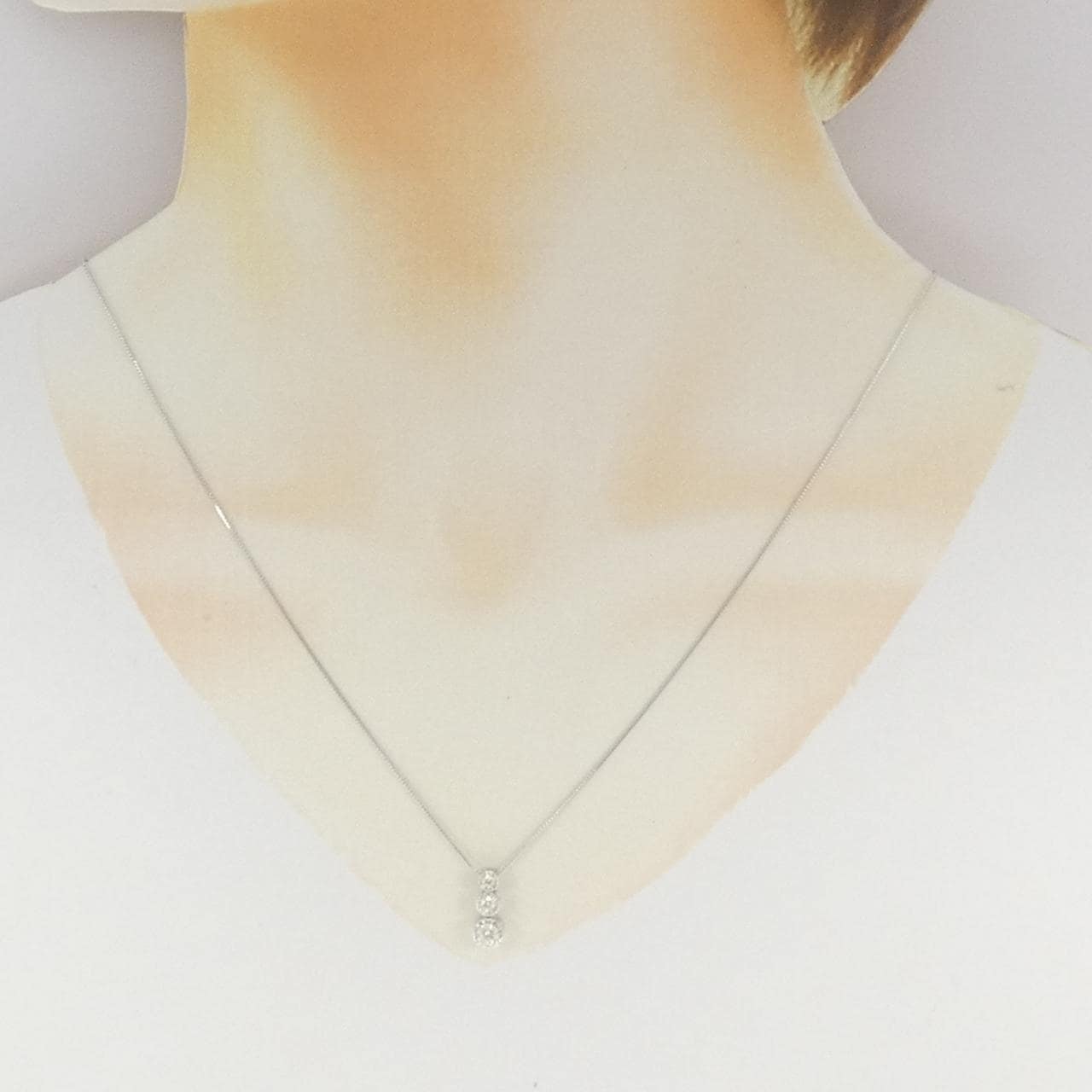 K18WG ダイヤモンド ネックレス 0.25CT