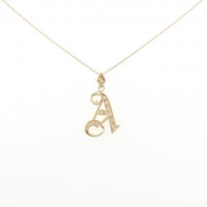 K18YG イニシャルA ダイヤモンド ネックレス 0.10CT