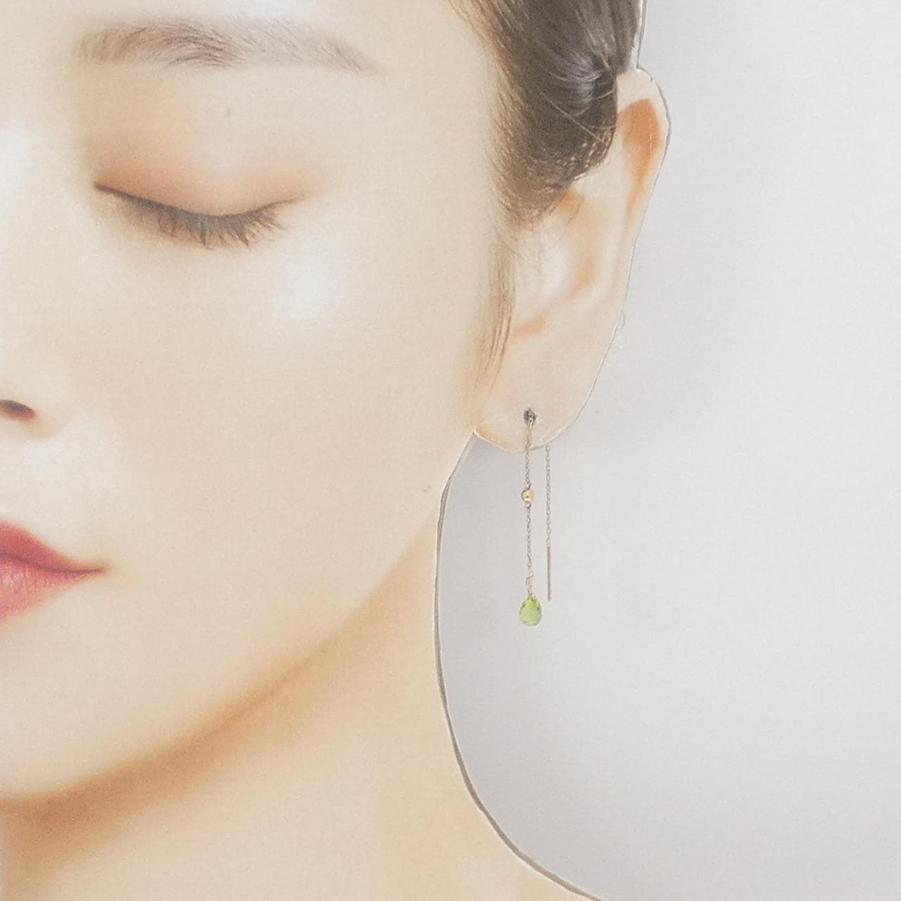 K10YG ペリドット ピアス