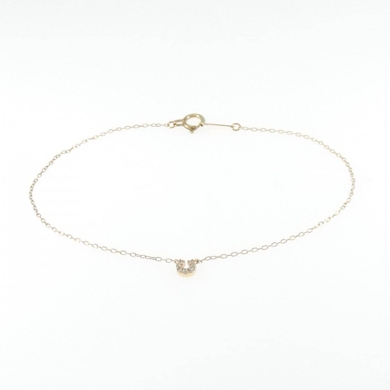 K10YG ホースシュー ダイヤモンド ブレスレット