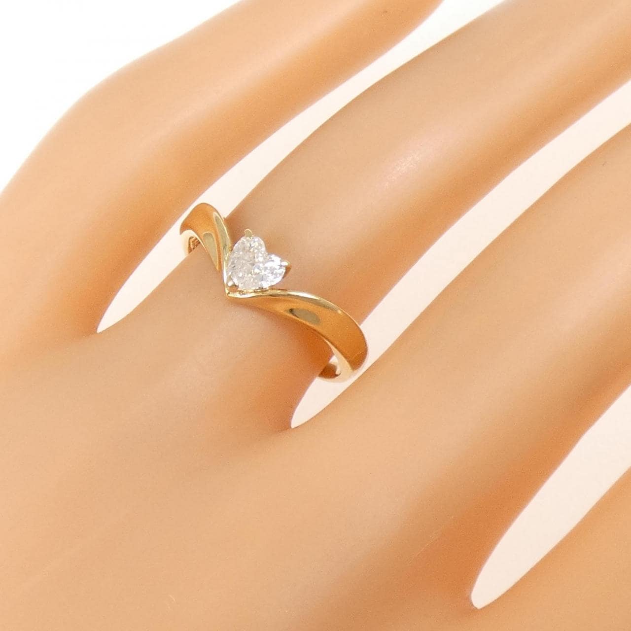 K18YG ハート ダイヤモンド リング 0.31CT
