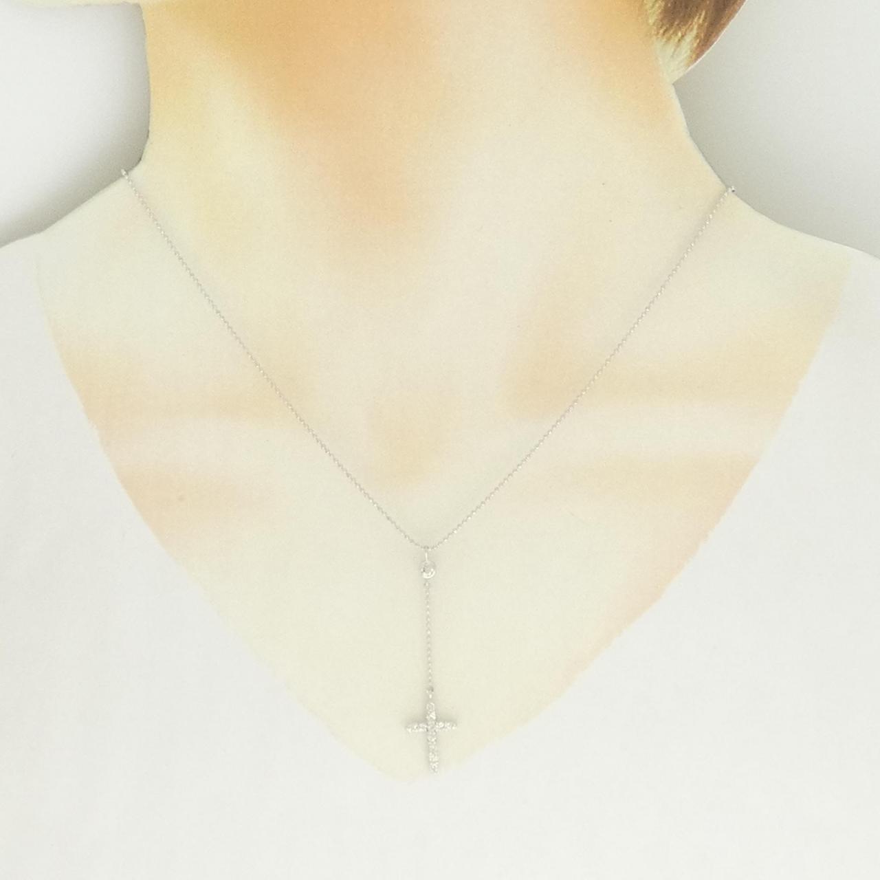 PT900/PT850 クロス ダイヤモンド ネックレス 0.30CT