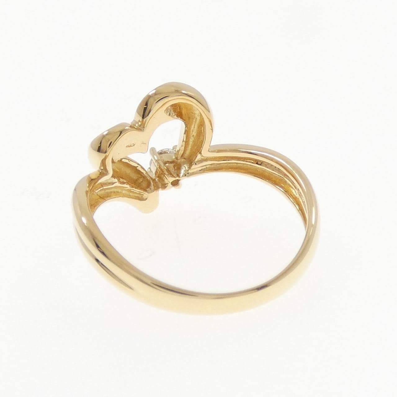 K18YG ハート ダイヤモンド リング 0.08CT