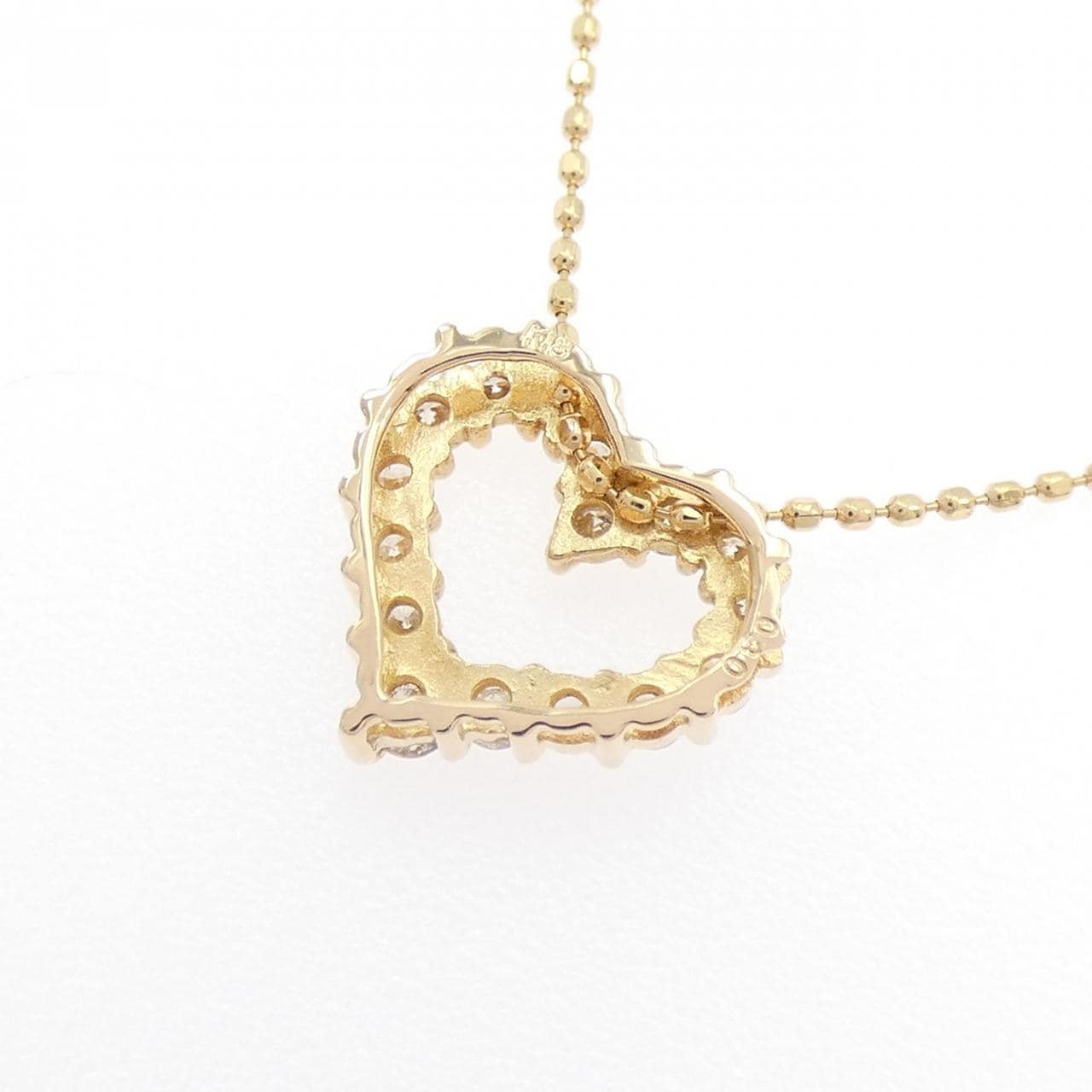K18PG ハート ダイヤモンド ネックレス 0.30CT