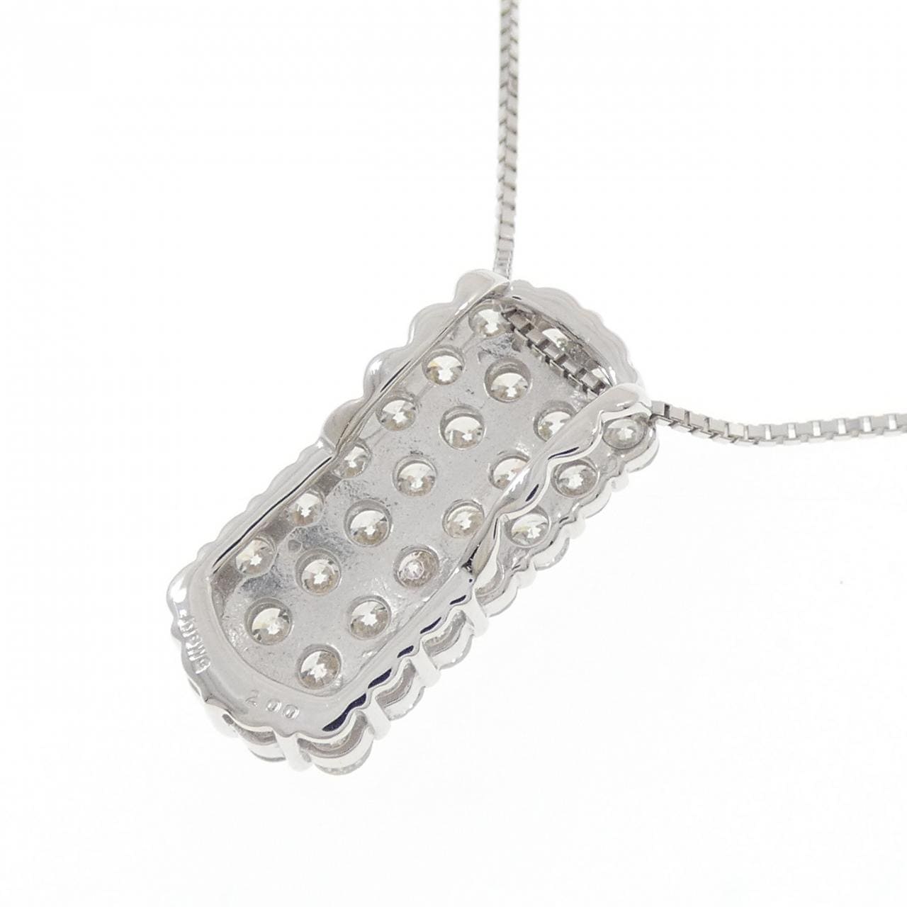 K18WG パヴェ ダイヤモンド ネックレス 2.00CT