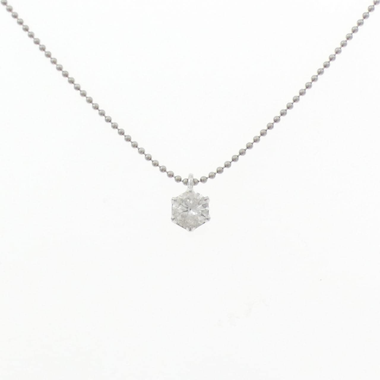 PT900/PT850 ソリティア ダイヤモンド ネックレス 0.417CT