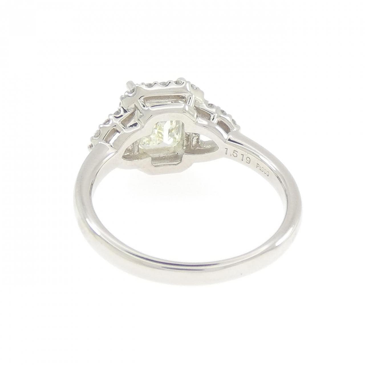 PT900 ダイヤモンド リング 1.519CT L SI1 エメラルドカット