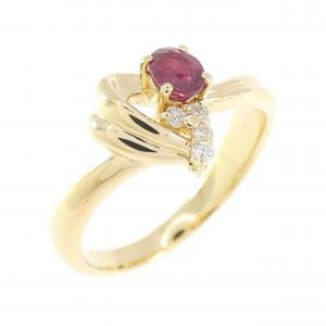 K18YG ルビー リング 0.20CT