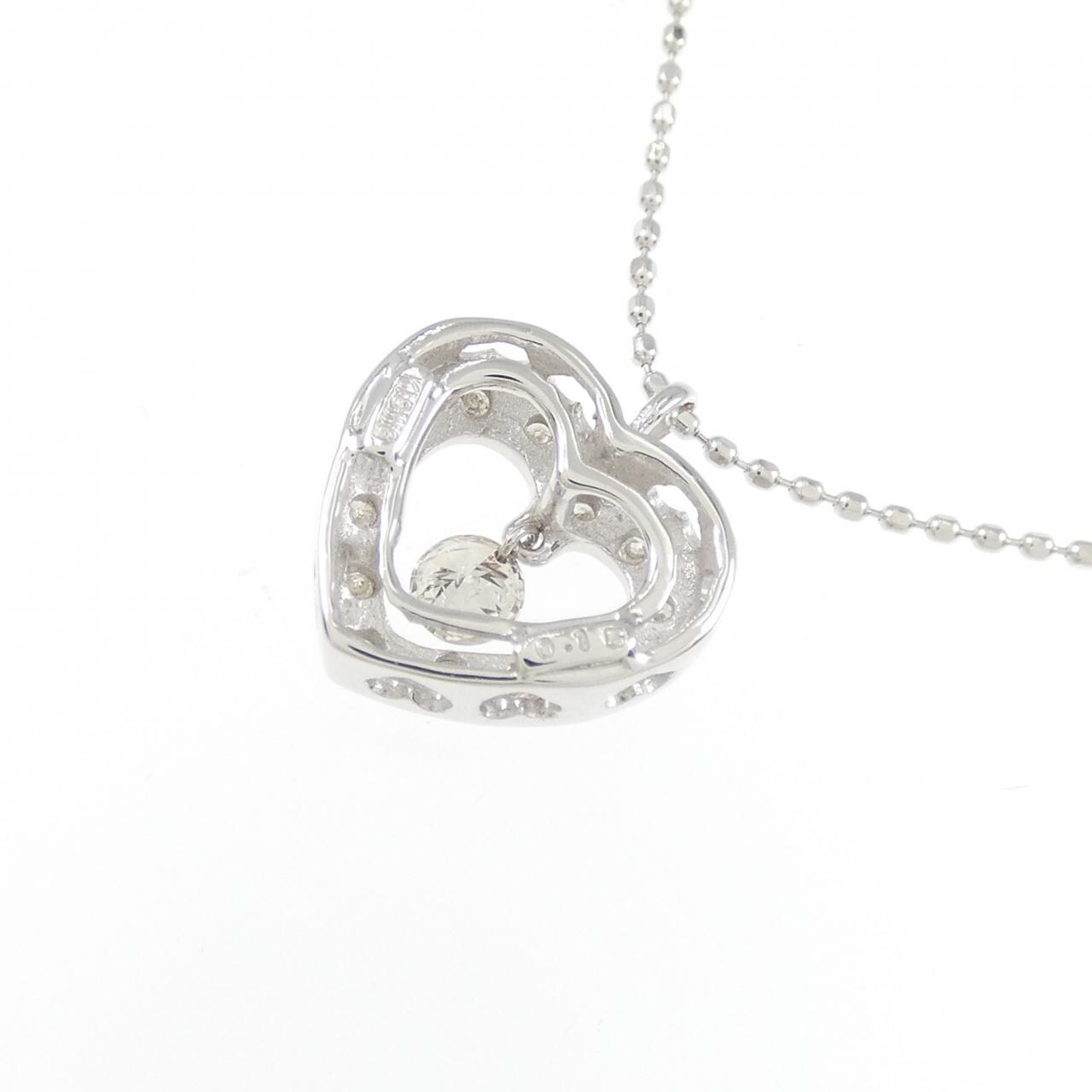 K18WG ハート ダイヤモンド ネックレス 0.15CT