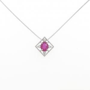 K18WG ルビー ネックレス 0.50CT