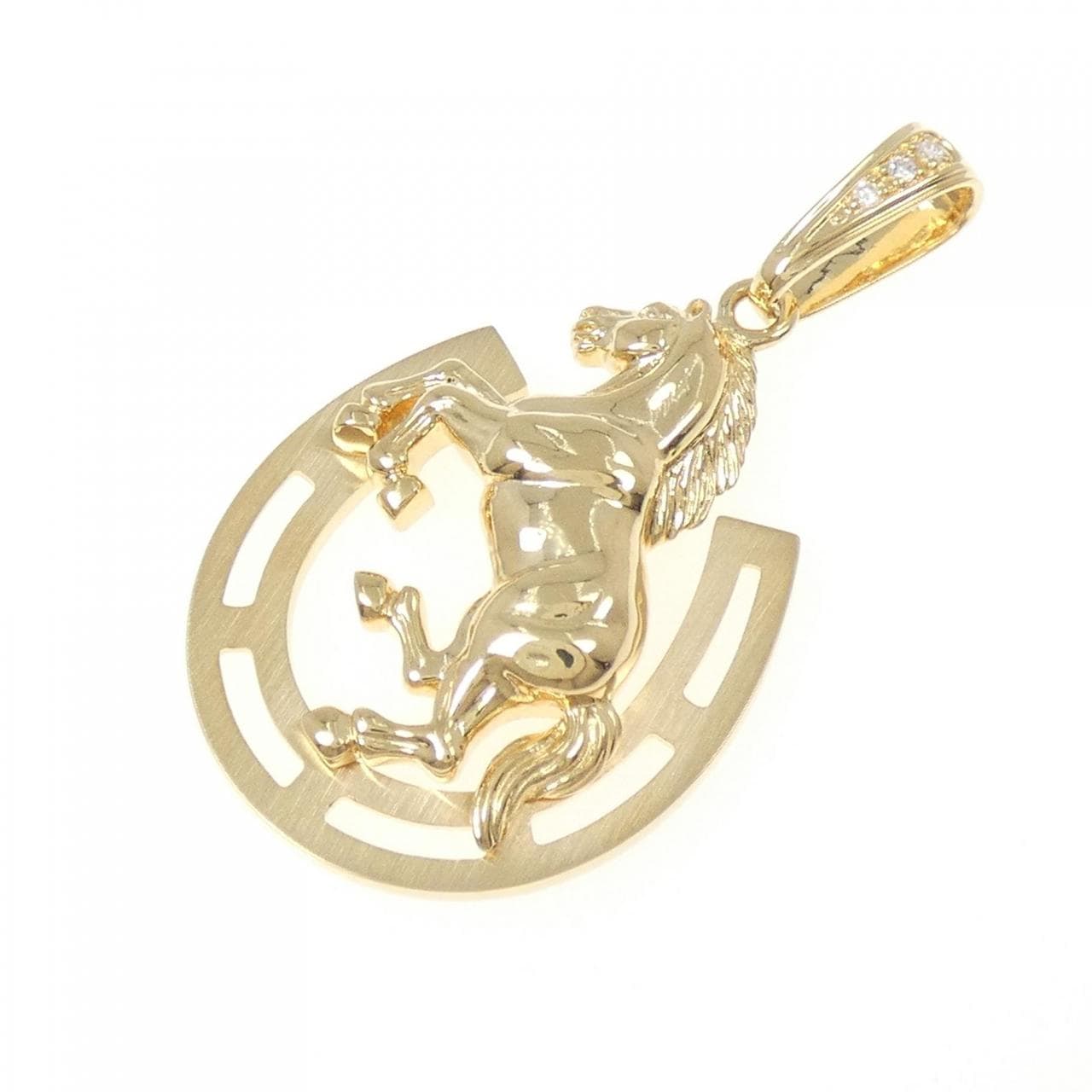 K18YG ホース ダイヤモンド ペンダント