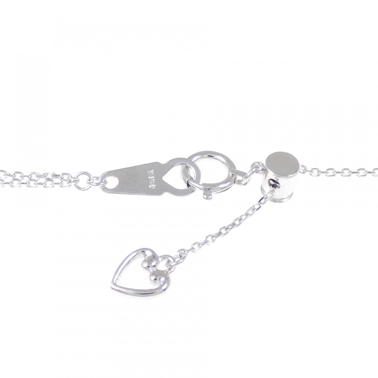 K18WG キー×ハート ダイヤモンド ネックレス 0.15CT