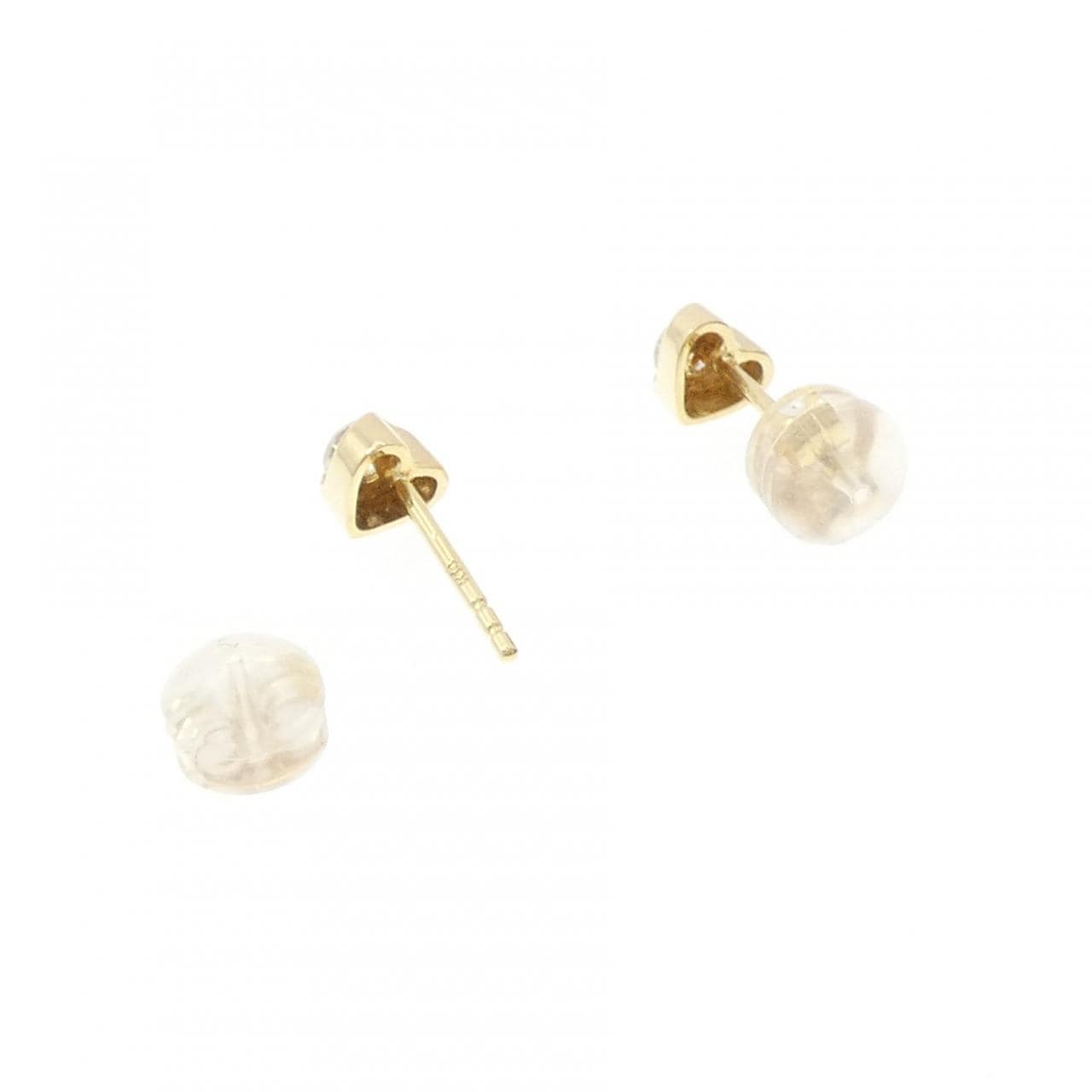 K18YG ハート ダイヤモンド ピアス 0.20CT