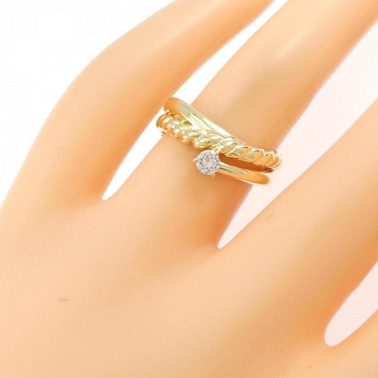 K18YG ダイヤモンド リング 0.13CT