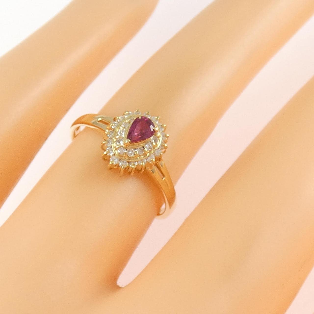 K18YG ルビー リング 0.19CT