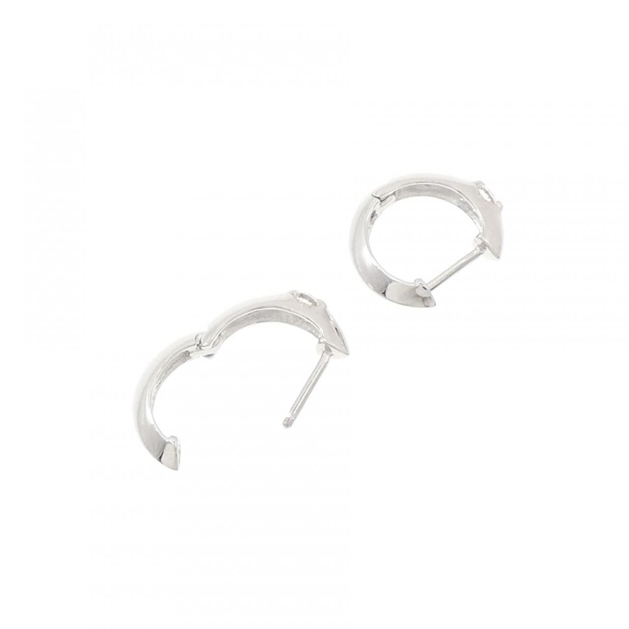 K14WG ダイヤモンド ピアス 0.12CT