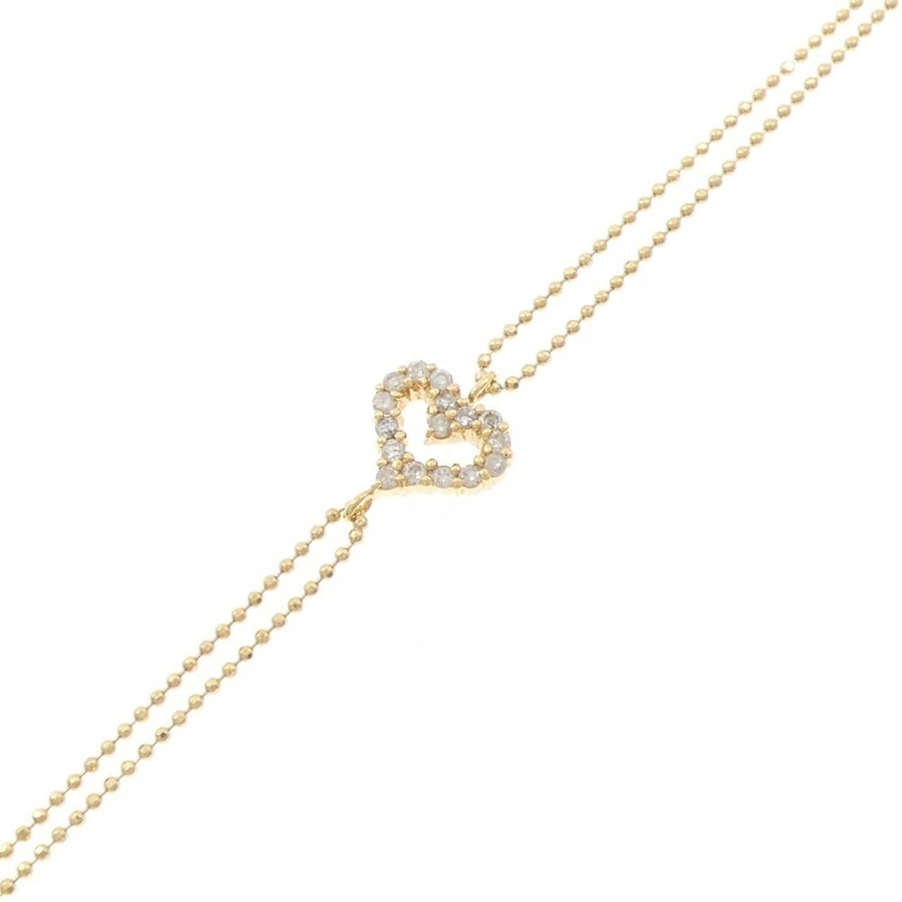 K18YG ハート ダイヤモンド ブレスレット 0.20CT