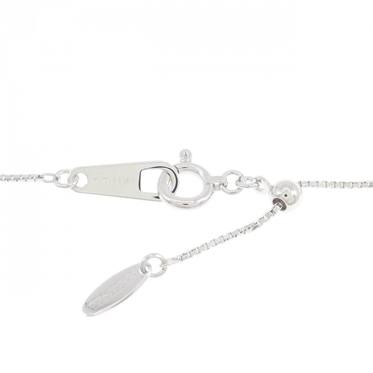 K18WG スリーストーン ダイヤモンド ネックレス 1.00CT