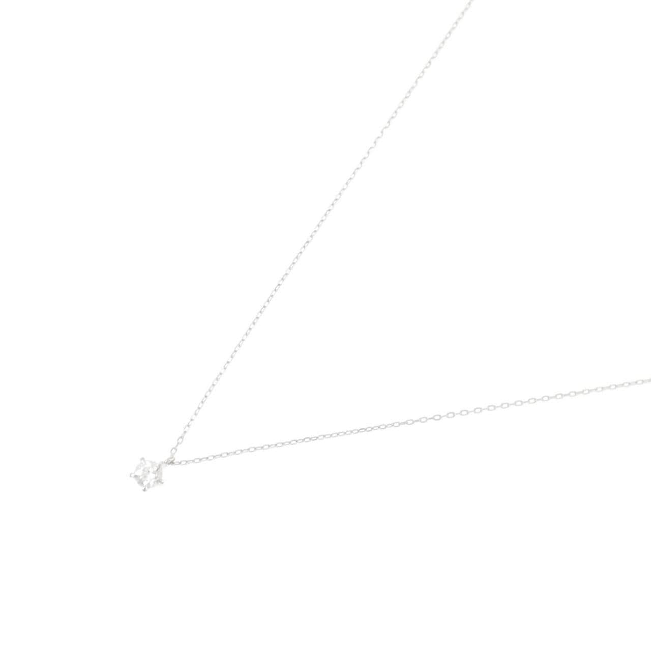 K18WG ソリティア ダイヤモンド ネックレス 0.128CT