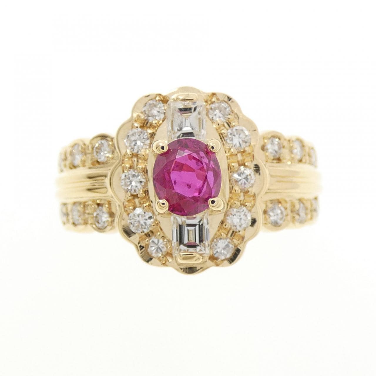 K18YG ルビー リング 0.53CT