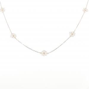 K18PG ローズ ダイヤモンド ネックレス 0.12CT