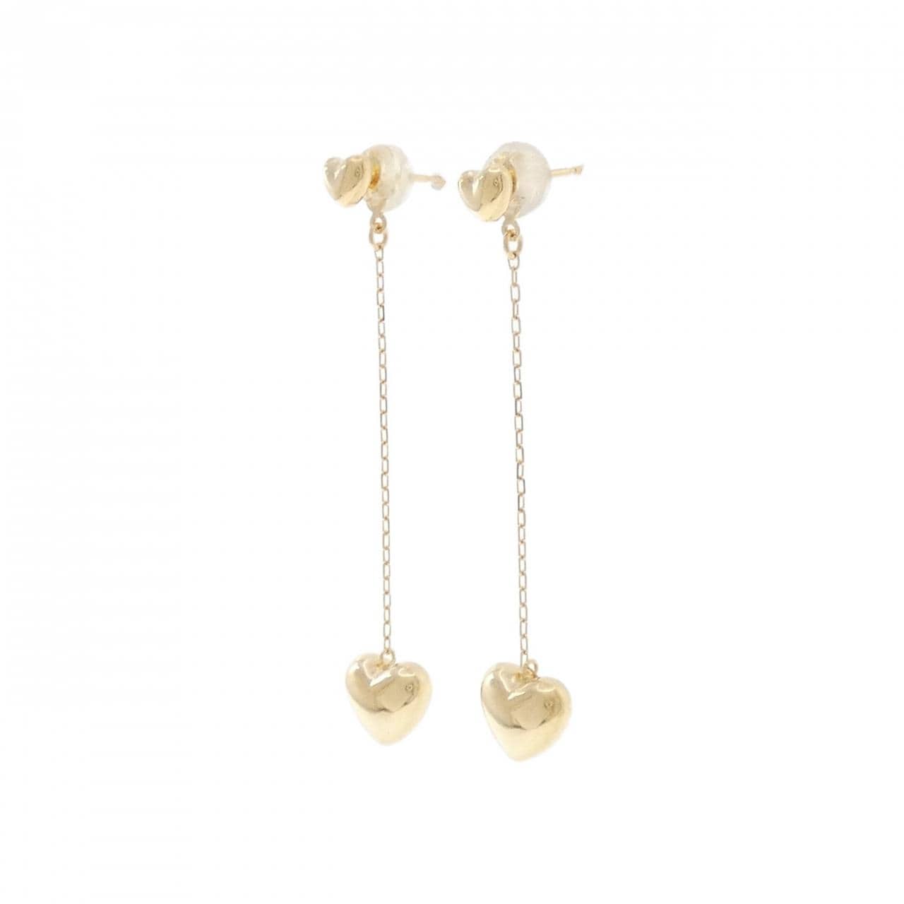 K18YG ハート ピアス