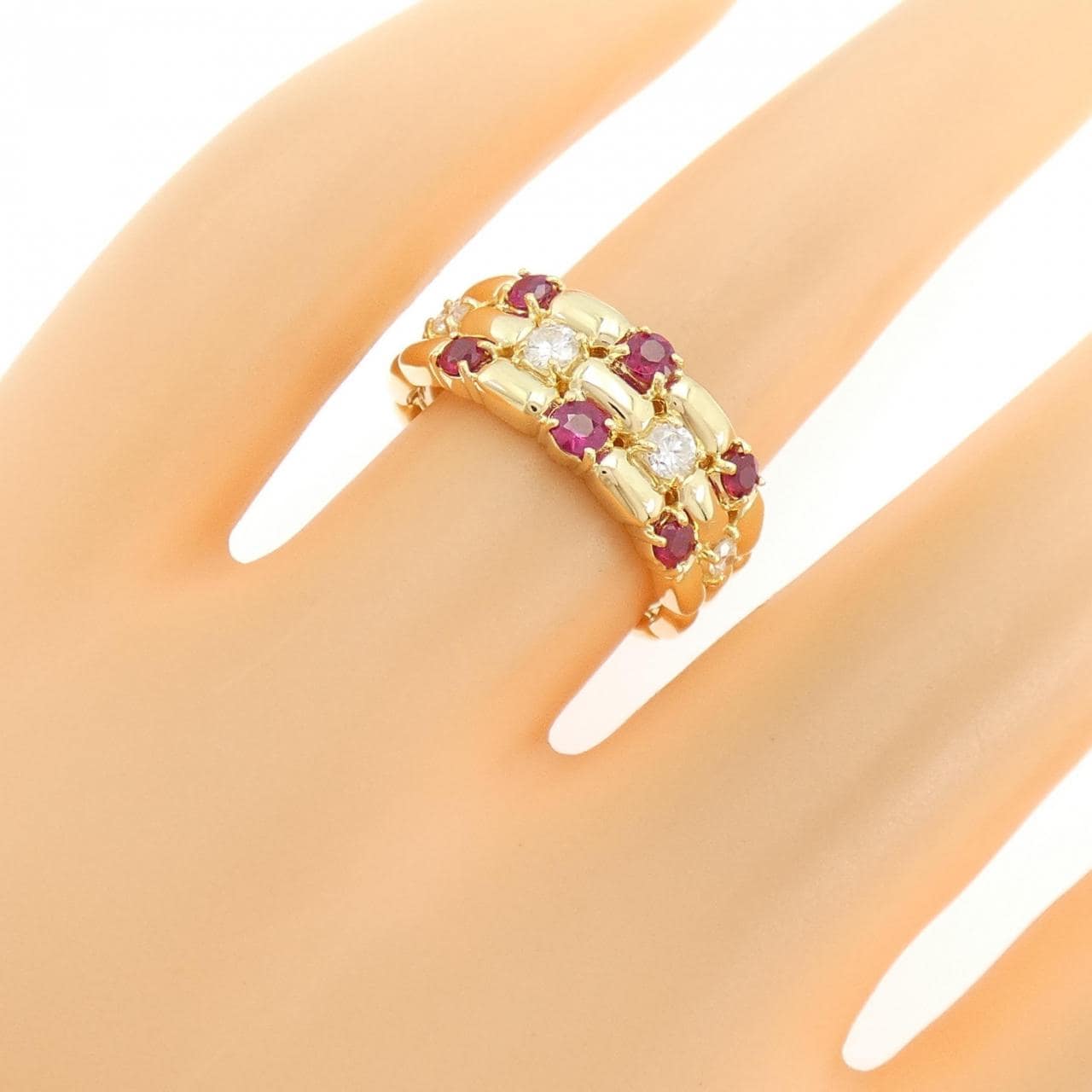 K18YG ルビー リング 0.40CT