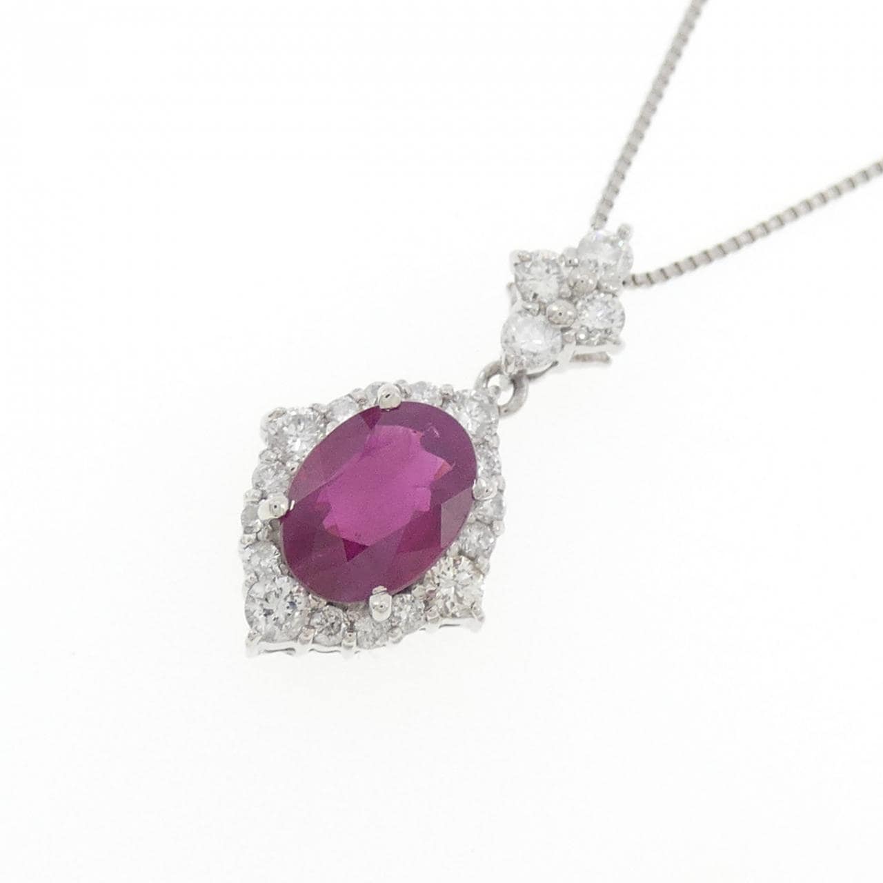 PT900/PT850 ルビー ネックレス 0.98CT