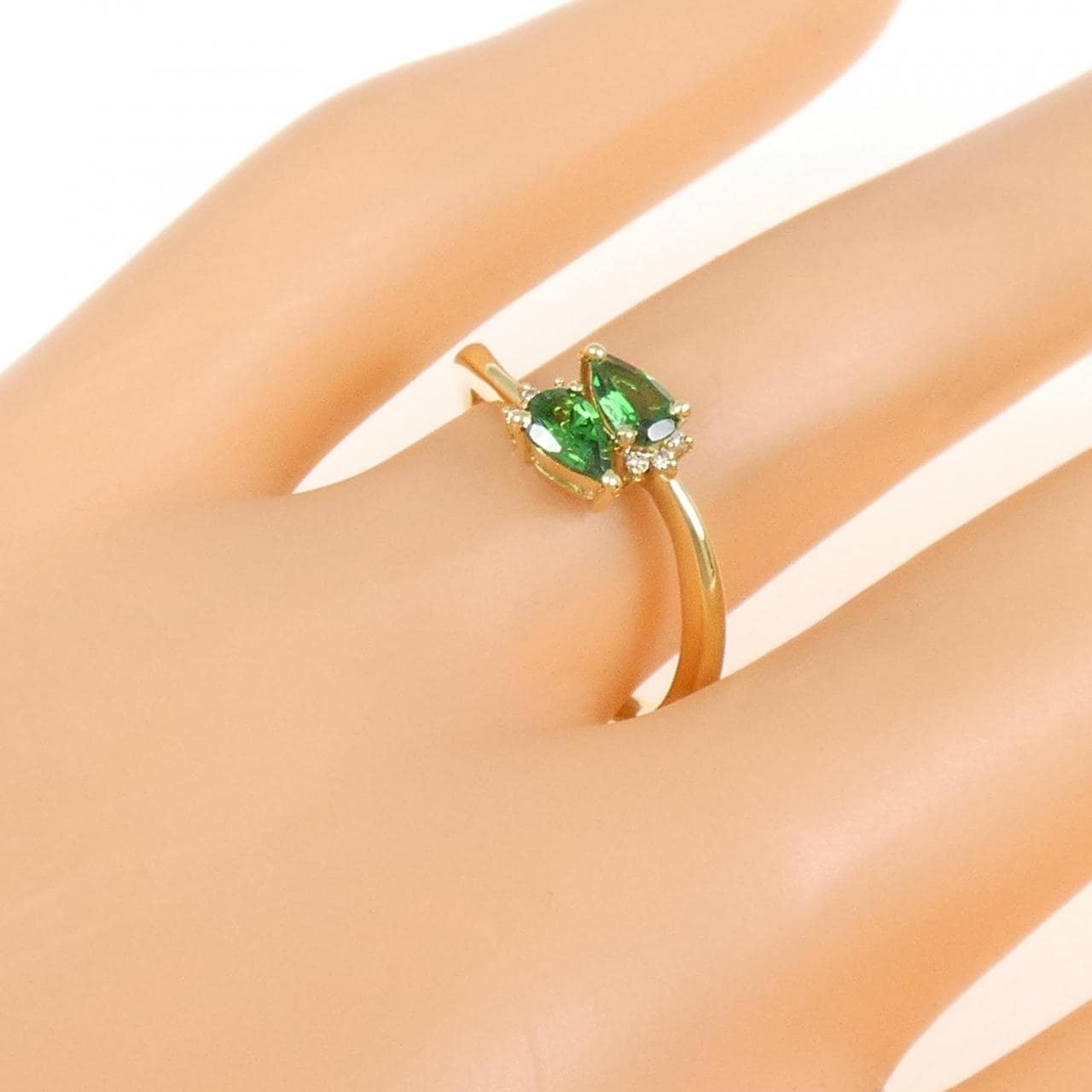 [新品] K18YG石榴石戒指 0.39CT