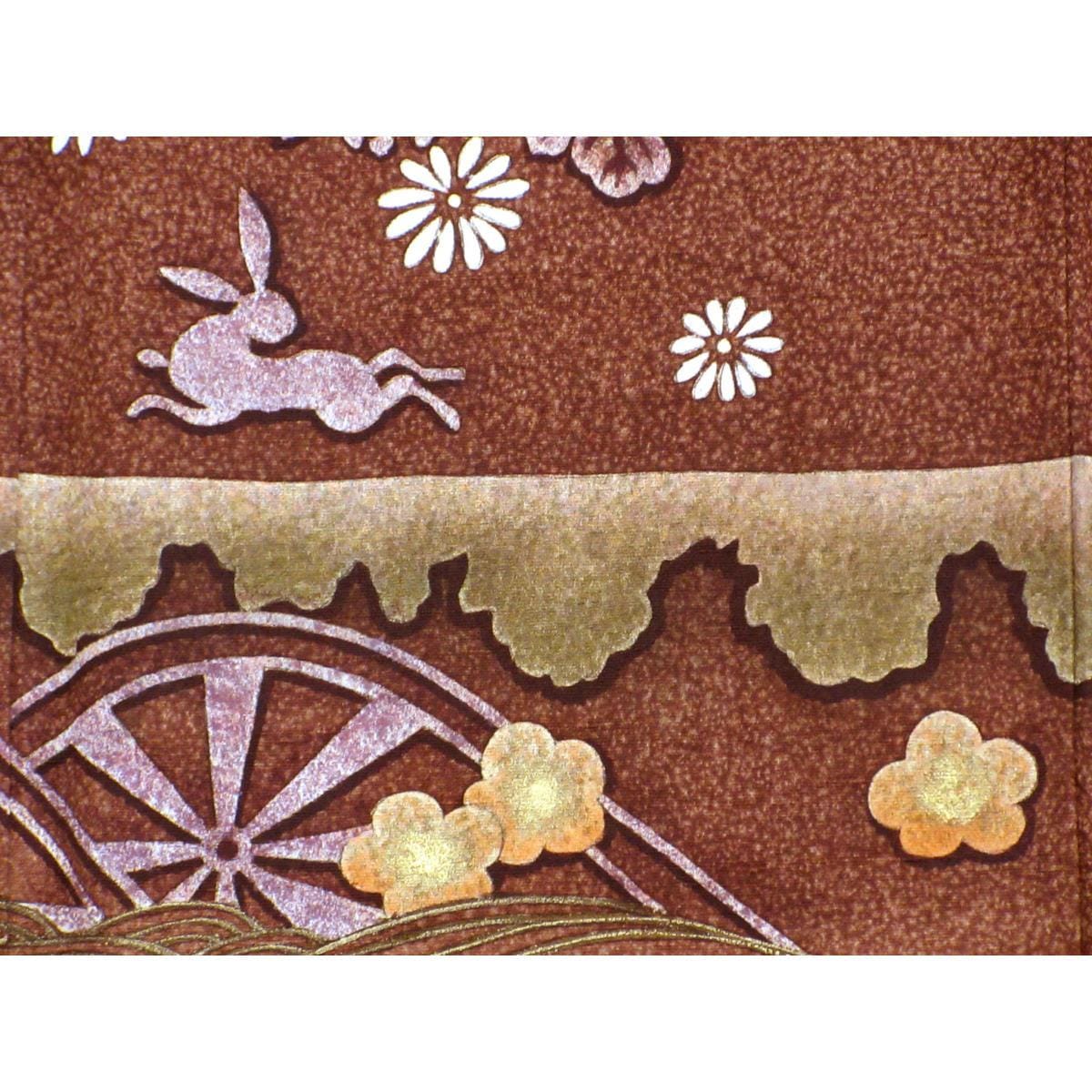 訪問着　染紬　友禅金彩加工　ボカシ染