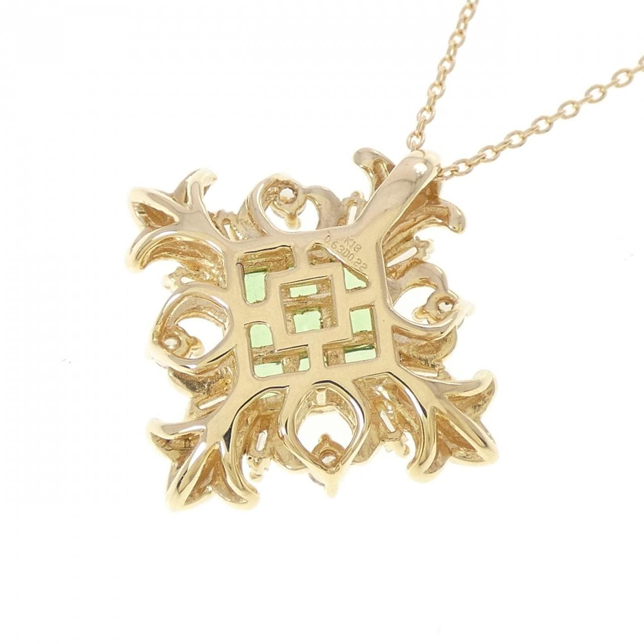 K18YG グリーンガーネット ネックレス 0.63CT