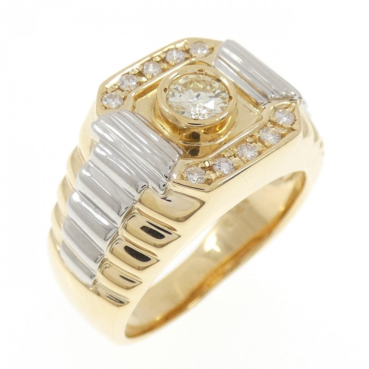 K18YG/PT900 ダイヤモンド リング 0.43CT