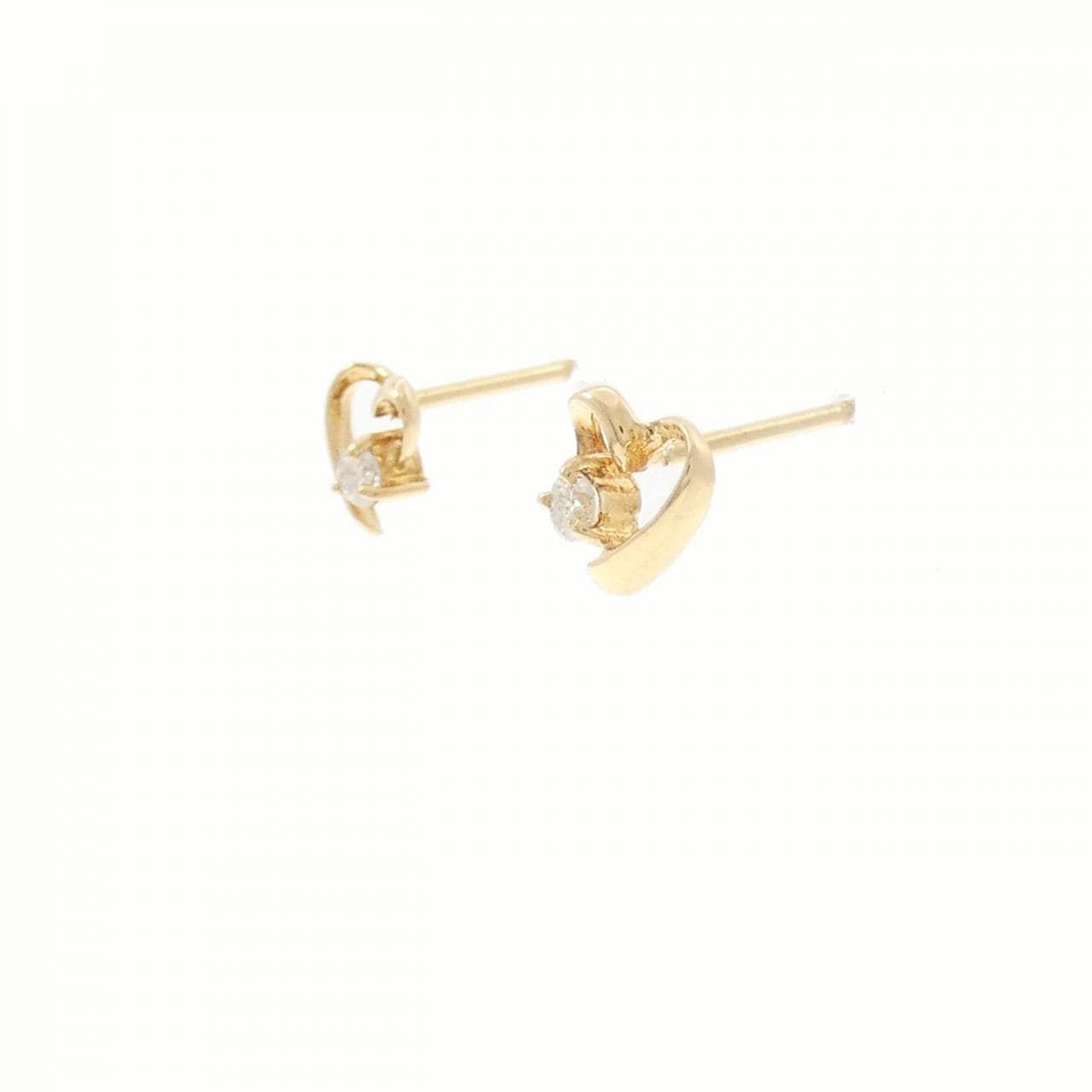 K18YG ハート ダイヤモンド ピアス