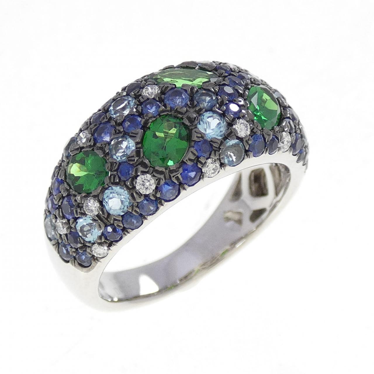 18KWG/18KBG カラーストーン リング