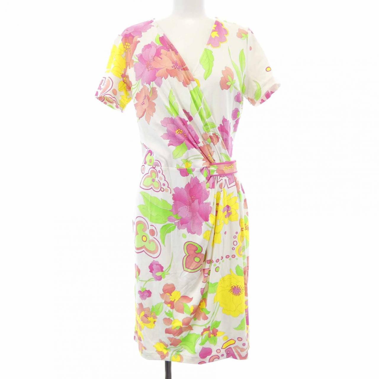 レオナール フューシャ LEONARD FUCHSIA カットワンピース