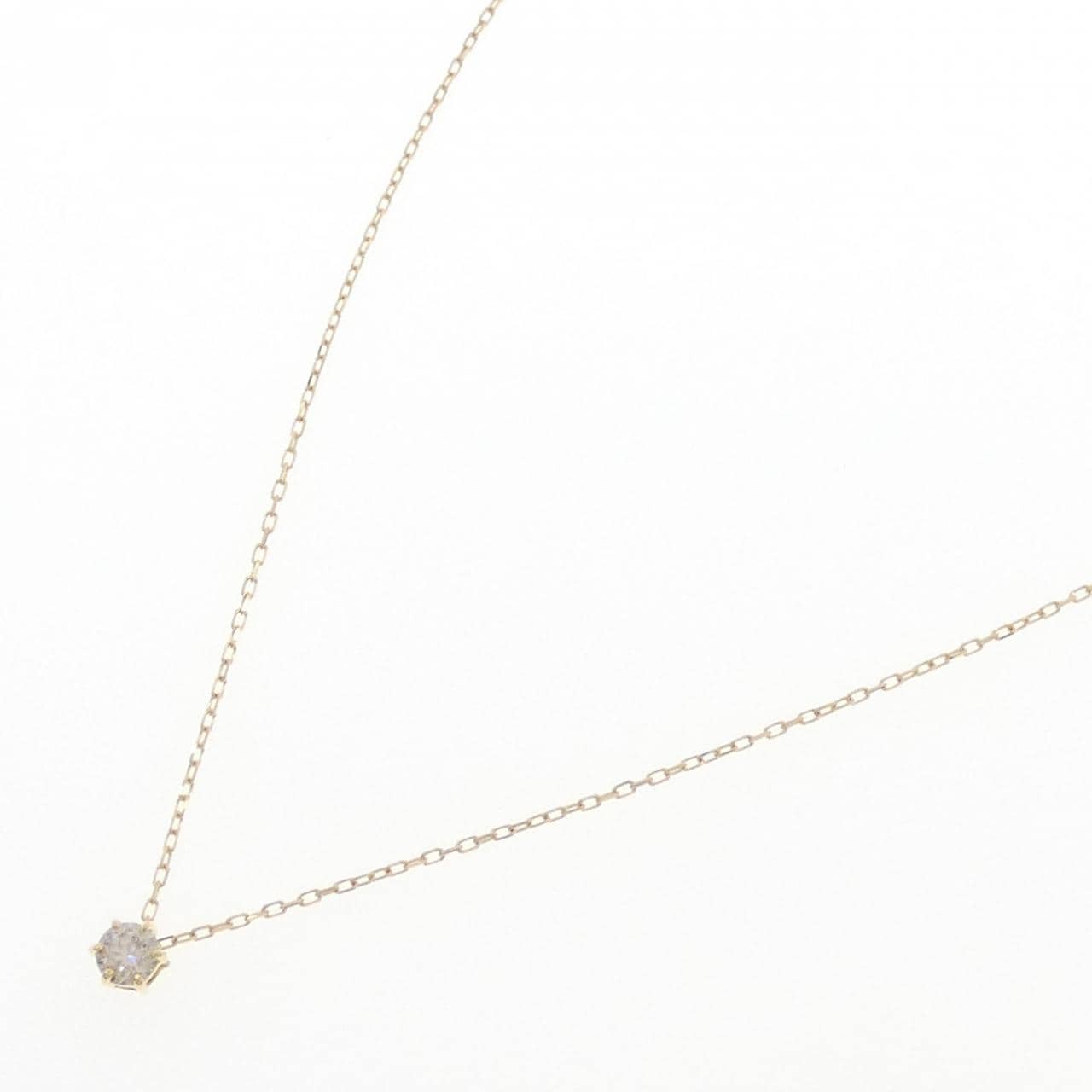 K18YG ソリティア ダイヤモンド ネックレス 0.16CT