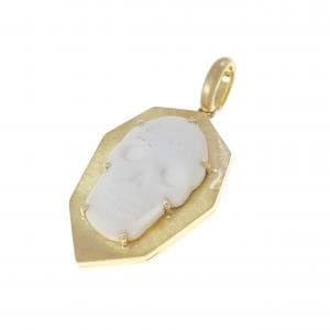 K18YG スカル メノウカメオ ペンダント