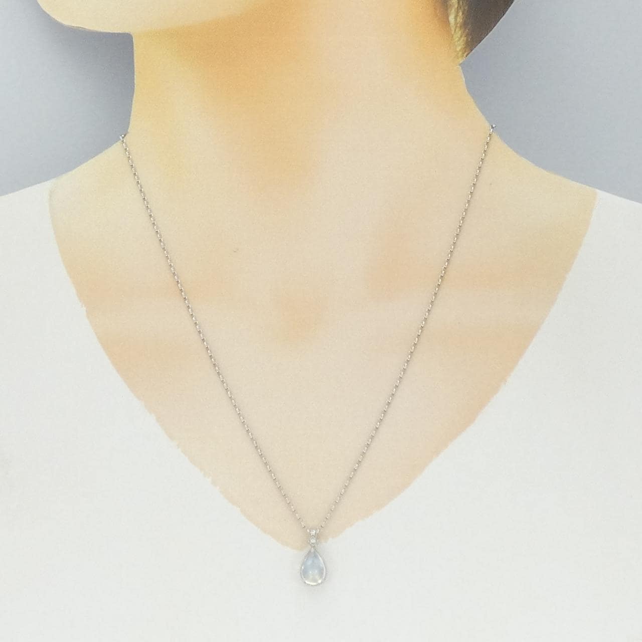 PT900/PT850 ムーンストーン ネックレス 2.10CT