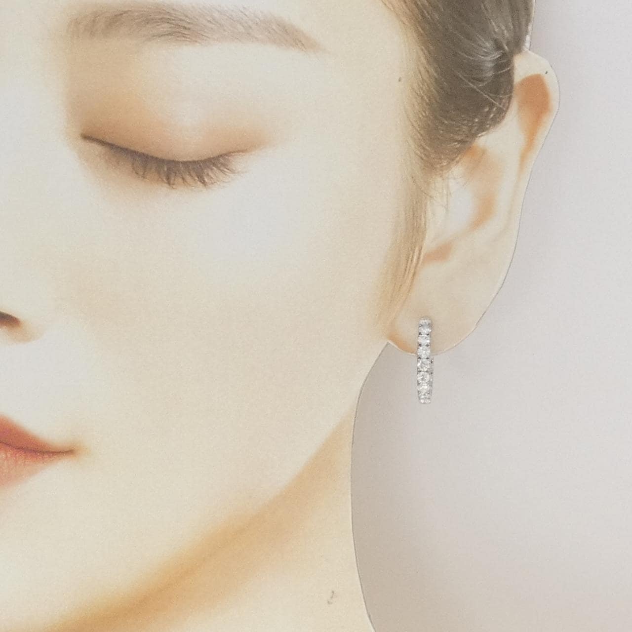 PT900 フープ ダイヤモンド ピアス 2.00CT