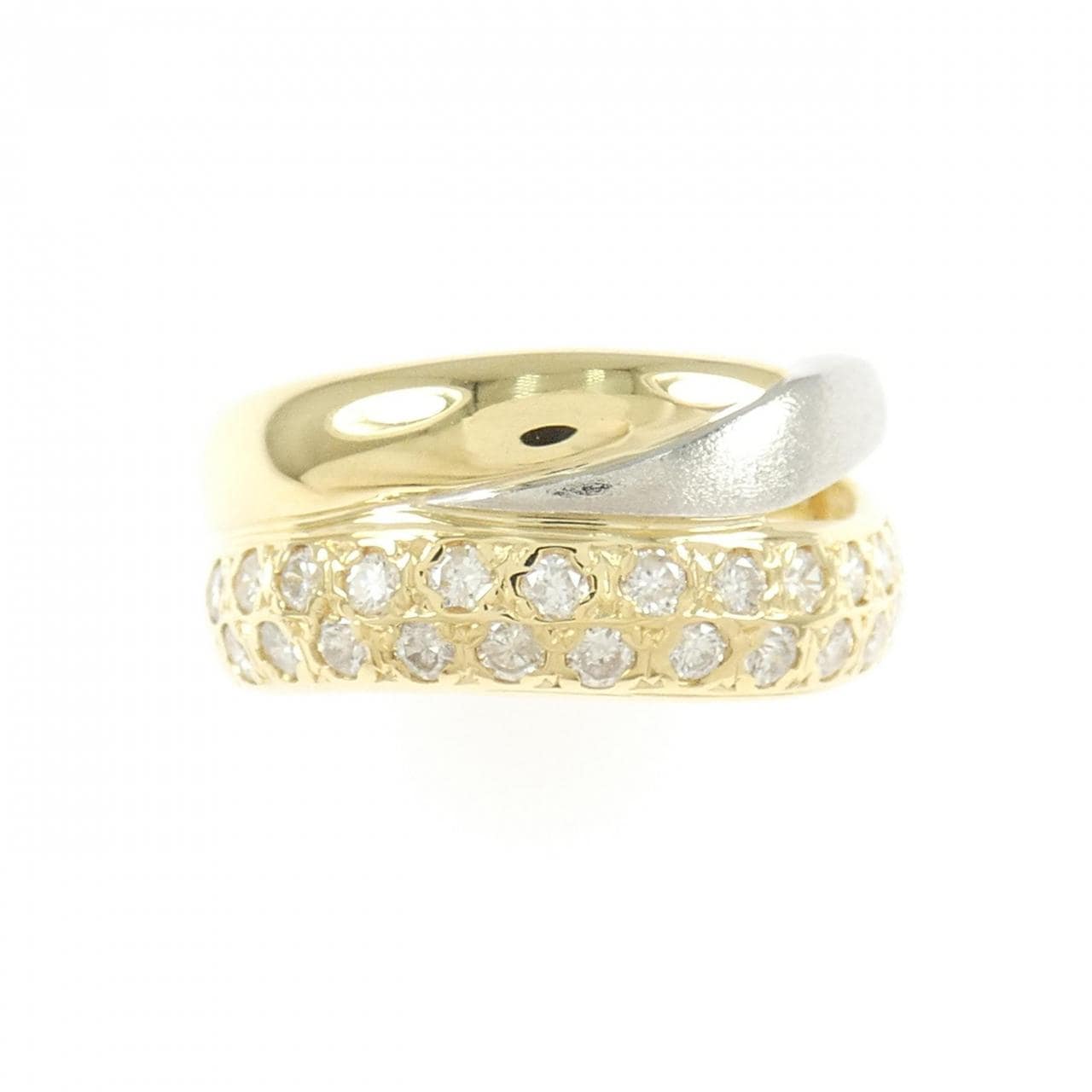 K18YG/PT850 ダイヤモンド リング 0.55CT