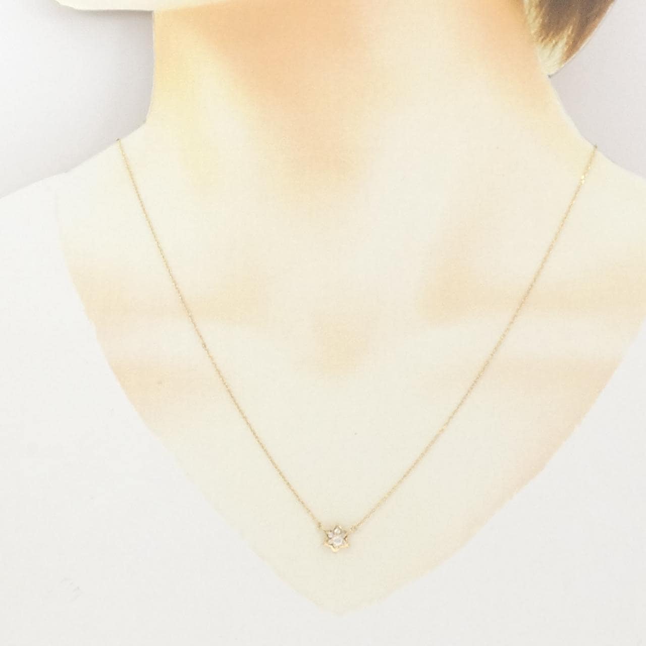 K18YG ダイヤモンド ネックレス 0.12CT
