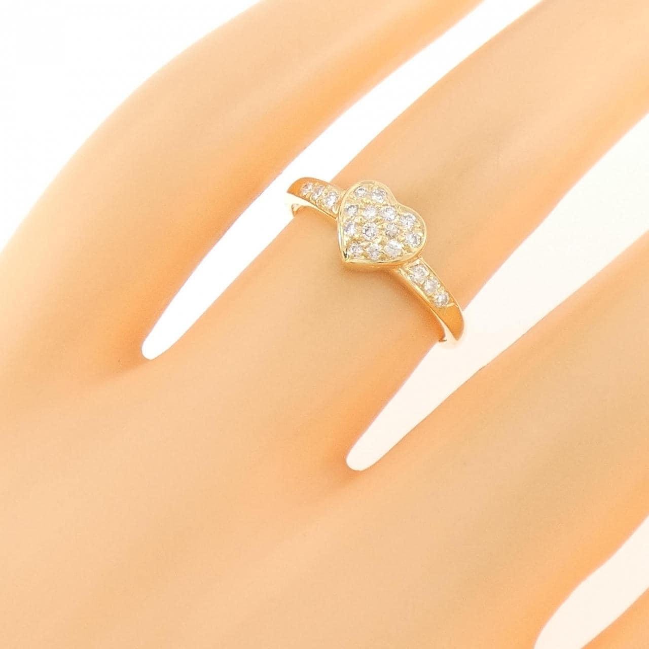 750YG ハート ダイヤモンド リング 0.16CT