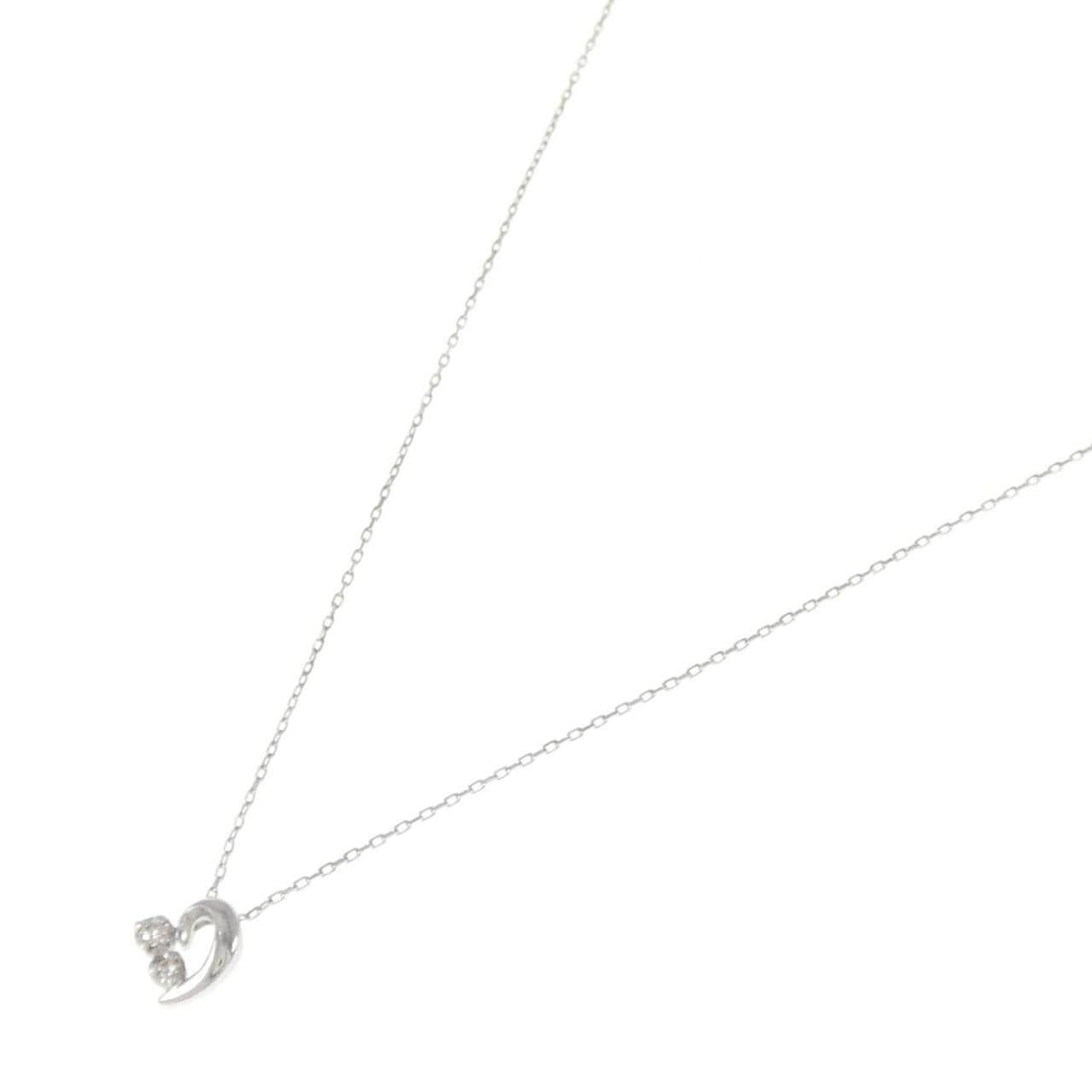 K10WG Heart Diamond Necklace 0.01CT